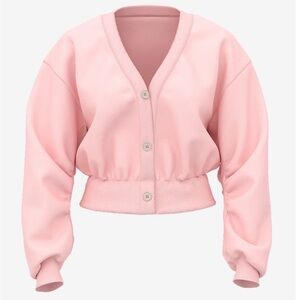Victoria's Secret Light Pink V-Neck Button Sweatshirt Cardigan